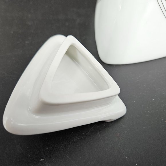 Vintage Atelier JM Lasov Delta Pyramid Czech Tea Coffee Pot Jug Carafe Lid 7.50" - Picture 9 of 15